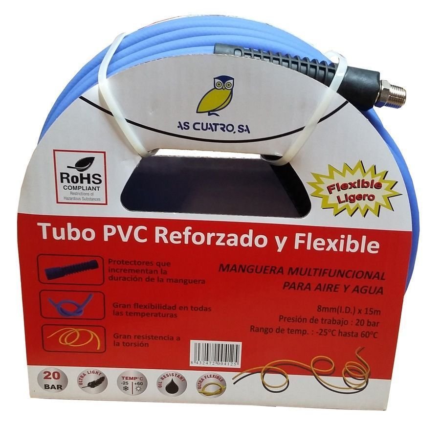 Manega pvc superflexible 15 mts - espirales y mangueras